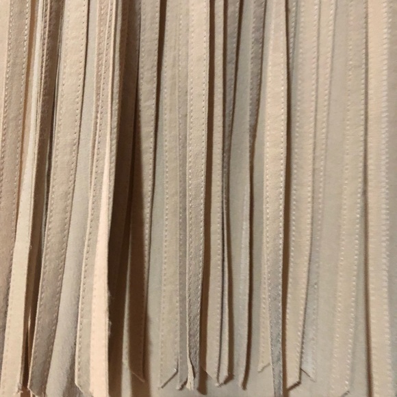 Tan silk fringe top size S - Picture 4 of 5